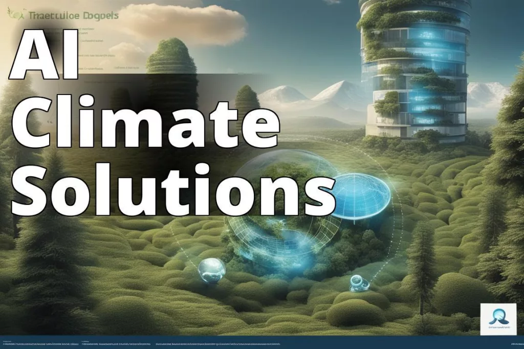 The featured image could depict a futuristic visualization of AI technology integrated with climate