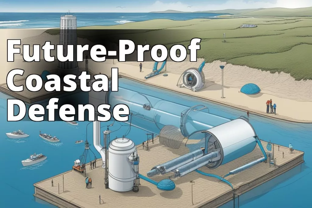 The featured image should contain a composite of innovative coastal protection technologies