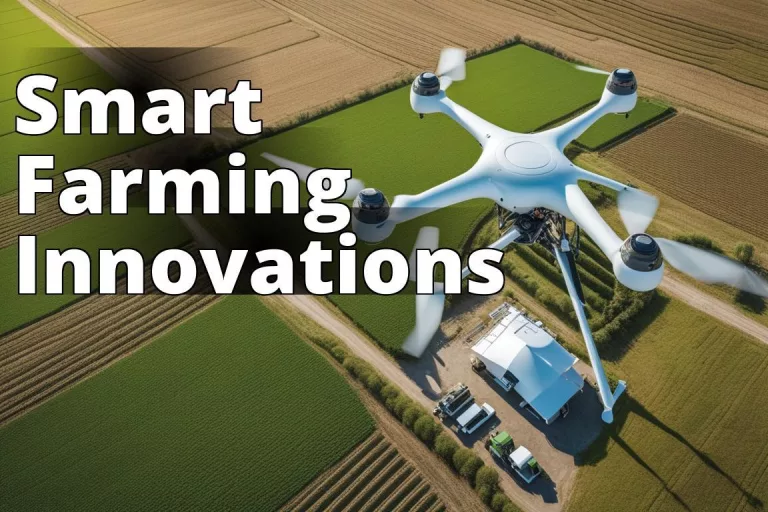 An aerial view of a modern farm with advanced technology such as drones