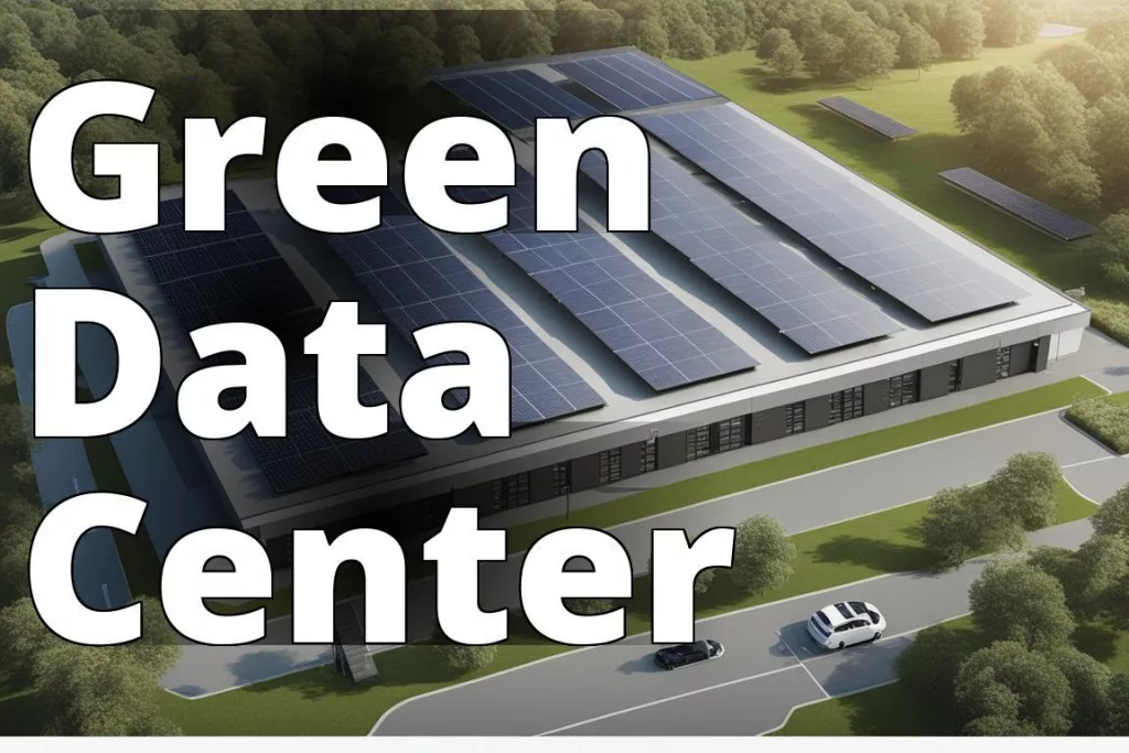 An image of a modern data center with solar panels on the roof